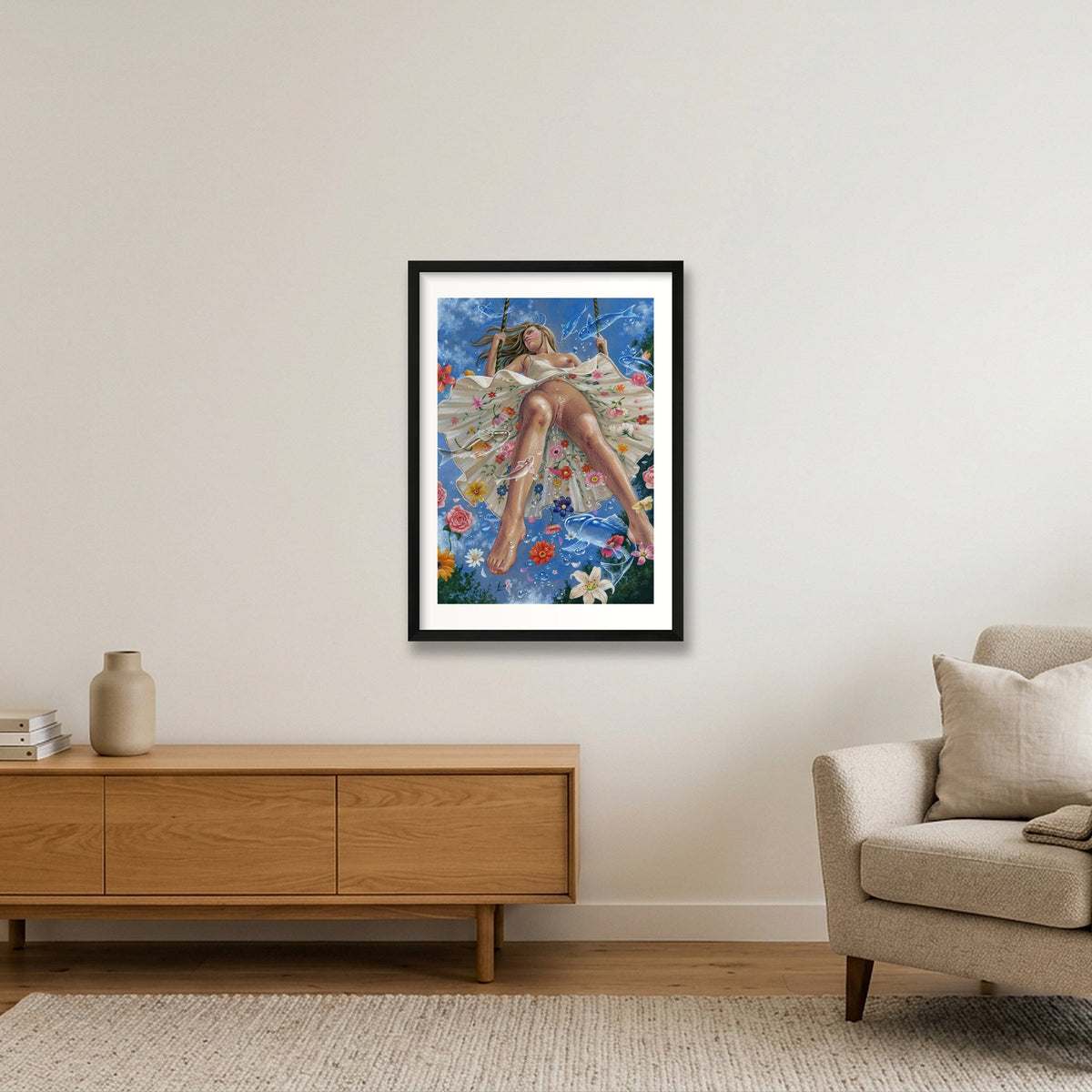 Summer Afloat — A2 (42×59cm, 17×23") Black Frame