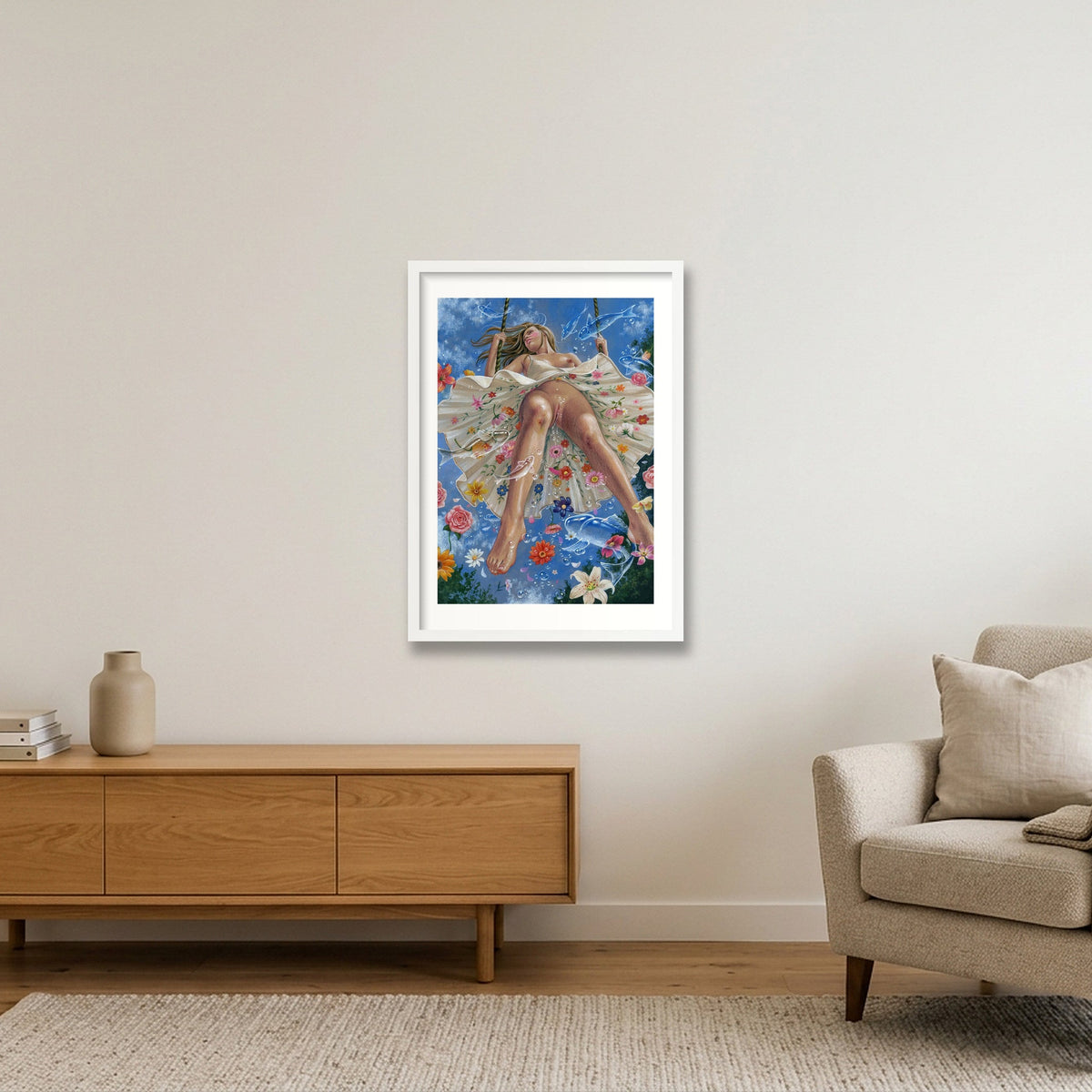 Summer Afloat — A2 (42×59cm, 17×23") White Frame